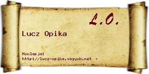Lucz Opika névjegykártya